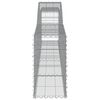 vidaXL Gabionkurver buede 2 stk 400x30x60/80 cm galvanisert jern