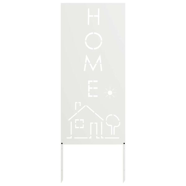 vidaXL Hageprivat skjerm Fretwork Hvit 50 x 140 cm Kaldvalsest&aring;l