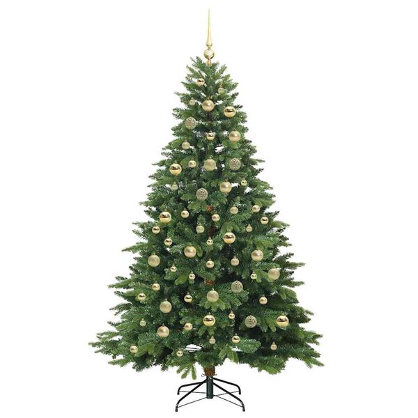 vidaXL Kunstig juletre med 300 LED med stativ gr&oslash;nn 210 cm PE og PVC