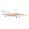 vidaXL Sengeramme med skuffer hvit 200x200 cm heltre furu