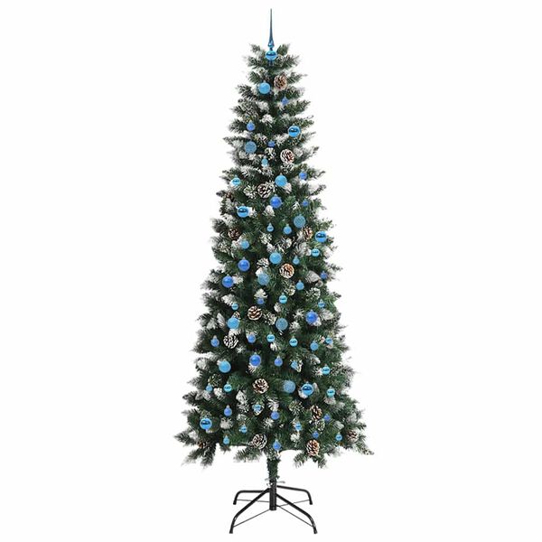 vidaXL Kunstig juletre med 300 LED gr&oslash;nn 240 cm PVC og plast og st&aring;l