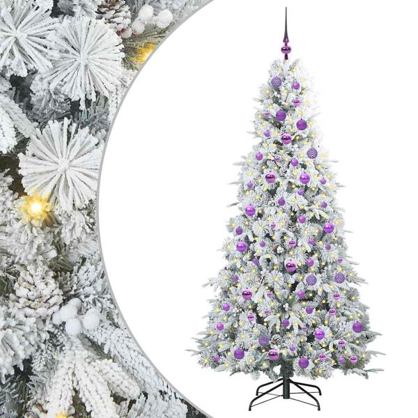 vidaXL Kunstig sammensatt juletre med 300 LED gr&oslash;nn 180 cm PE og PVC