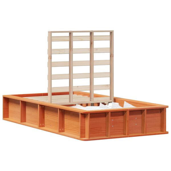 vidaXL Sengestamme Vokset Brun 90 x 190 cm Massiv furu