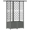 vidaXL Hevet Bed med Trellis og Tak Lysegr&aring; 124 x 40 x 136 cm PP