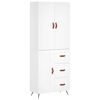 vidaXL Highboard hvit 69,5x34x180 cm konstruert tre