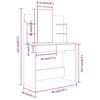 vidaXL Sminkebord med speil brun eik 96x40x142 cm