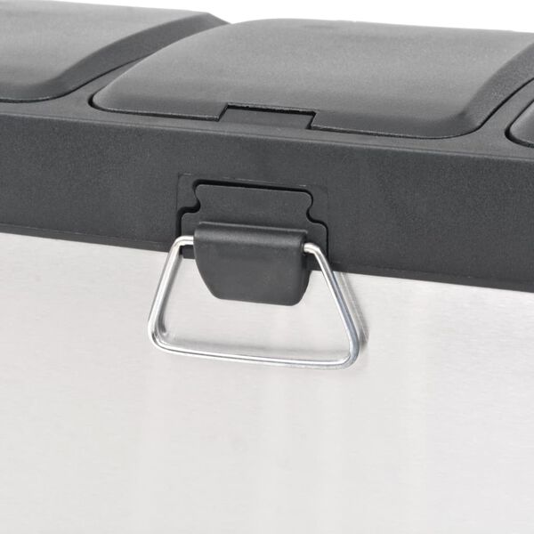 vidaXL Pedalbøtte for resirkulering rustfritt stål 24 L