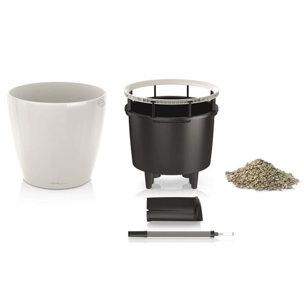 LECHUZA Plantekasse Classico 28 LS ALL-IN-ONE h&oslash;yglans hvit 16040