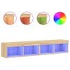 vidaXL TV-benk med LED 2 stk sonoma eik 80x30x30 cm
