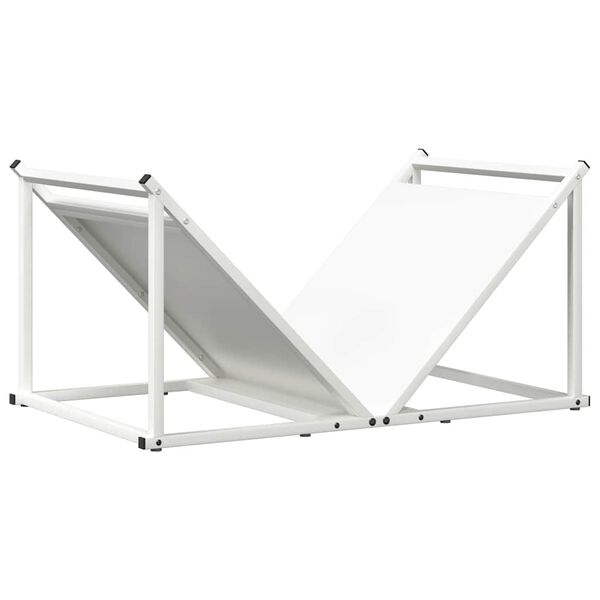 vidaXL Vedstativ hvit 70x43x34,5 cm kaldvalset st&aring;l