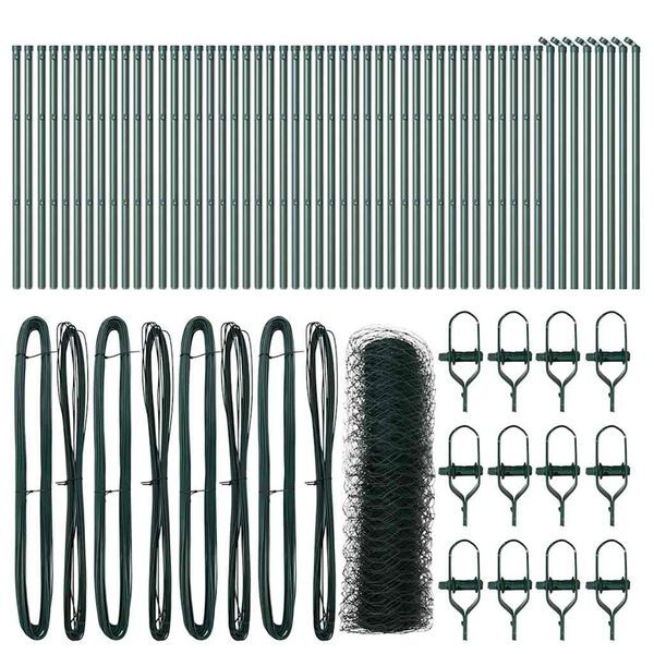 vidaXL Gjerdep&aring;le gr&oslash;nn 100 x 0,4 m (36 mm nett) St&aring;l og PVC