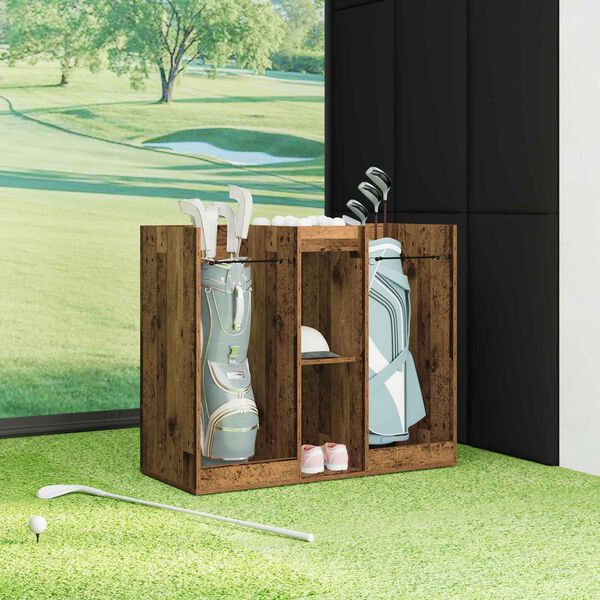 vidaXL Golfskap Ensfarget Gammelt tre 102 x 45 x 85,5 cm