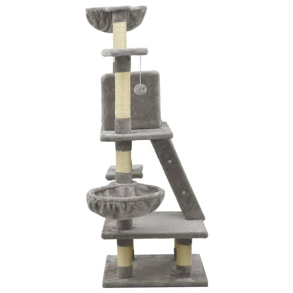 vidaXL Kloretre med klorestolper i sisal 122 cm grå