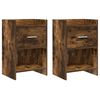 vidaXL Nattbord 2 pcs R&oslash;kt Eik 40 x 30 x 60 cm Konstruert tre