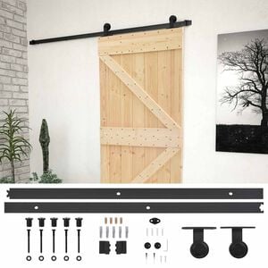 vidaXL Skyved&oslash;r 90 x 210 cm Heltre furu Naturlig og svart