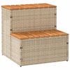 vidaXL Badestamp trinn beige 50x50x50,5 cm polyrotting&heltre akasie