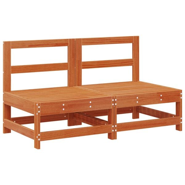 vidaXL Hagem&oslash;bel Midtsofa Massiv furu VoksBrun 124 x 62 x 70,5 cm