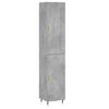 vidaXL Highboard betonggr&aring; 34,5x34x180 cm konstruert tre