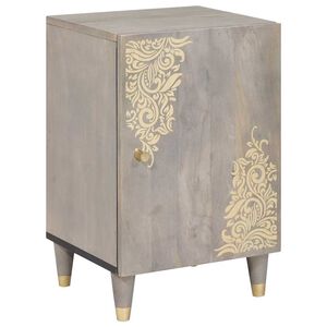 vidaXL Baderomsskap med lagring Grå 38 x 33 x 58 cm Massiv mango tre