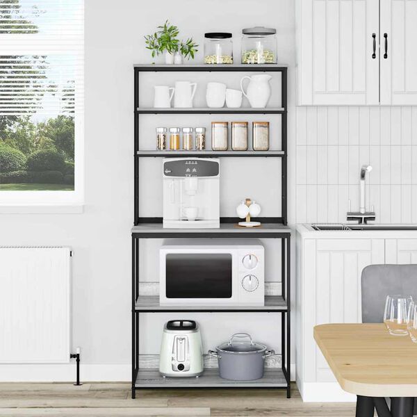 vidaXL Kj&oslash;kkenskap Gr&aring; Sonoma 80 x 40 x 168 cm Konstruert tre