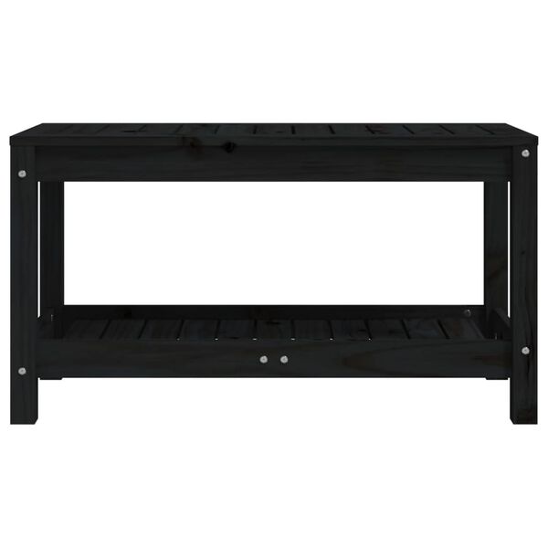 vidaXL Hagebenk svart 82,5x35x45 cm heltre furu