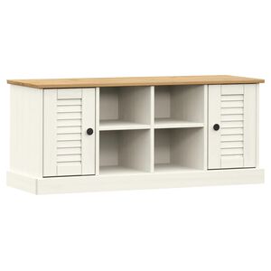 vidaXL Skobenk VIGO hvit 106x35x45 cm heltre furu