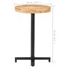 vidaXL Bistrobord rundt &Oslash;50x75 cm grovt mangotre