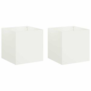 vidaXL Hageblomsterpotte 2 stk. Hvit 25 x 25 x 25 cm Kaldvalsest&aring;l