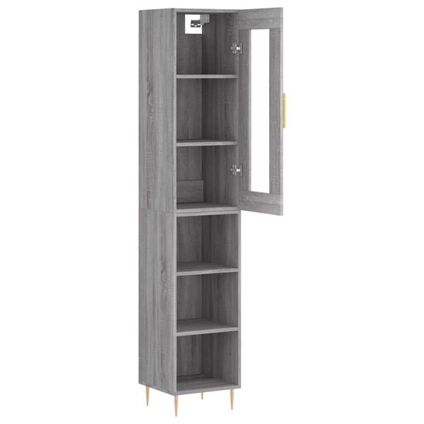 vidaXL Highboard gr&aring; sonoma 34,5x34x180 cm konstruert tre