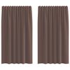 vidaXL Voile gardiner med stanglommer 2 stk brun