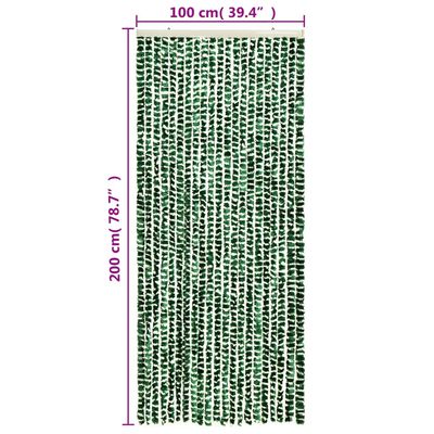 vidaXL Fluegardin grønn og hvit 100x200 cm chenille