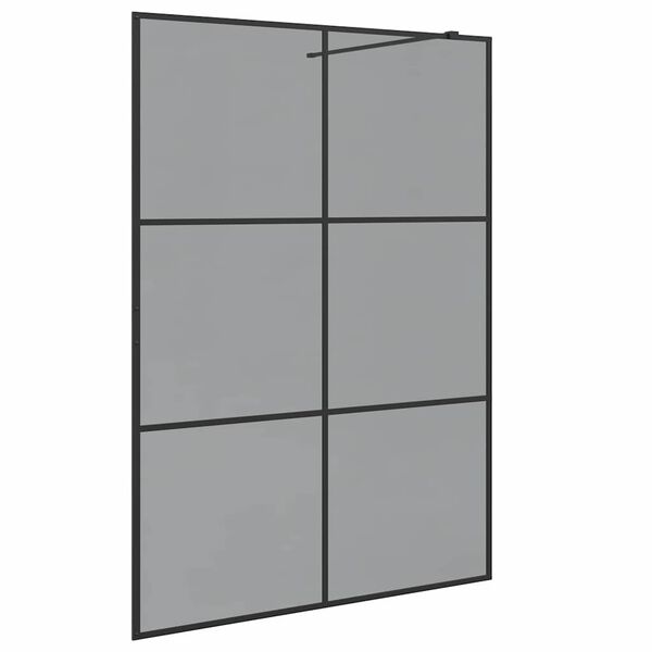 vidaXL Walk-in Dusjvegg Svart 140 x 195 cm herdet glass