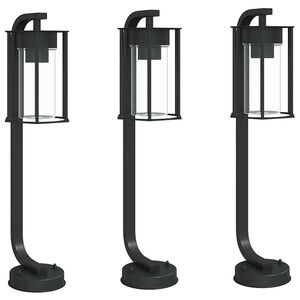 vidaXL Utend&oslash;rs gulvlamper 3 stk svart 60 cm rustfritt st&aring;l