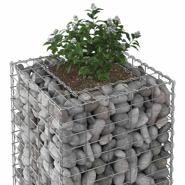 vidaXL Gabion hevet seng s&oslash;lv 50 x 50 x 150 cm Galvanisert St&aring;l