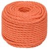 vidaXL Arbeidstau oransje 16 mm 25 m polypropylen