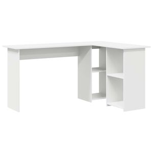 vidaXL Skrivebord Hvit 142 x 102 x 73 cm Konstruert tre