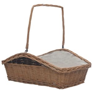vidaXL Vedkurv med h&aring;ndtak 61,5x46,5x58 cm brun seljetre