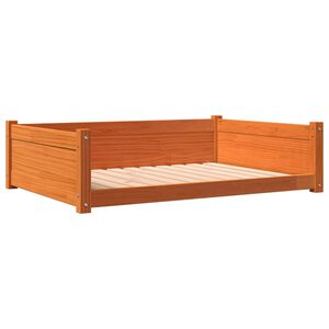 vidaXL Hundeseng voksbrun 105,5x75,5x28 cm heltre furu