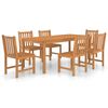 vidaXL 7-delers hagespisesett 180x90 cm heltre teak