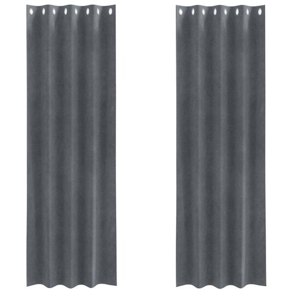 vidaXL Blendingsgardiner 2 pcs Lysegr&aring; 140 x 260 cm Fl&oslash;yel