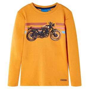 T-skjorte for barn med lange ermer oker 92