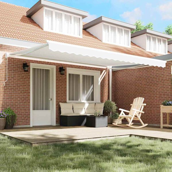 vidaXL Markise Hvit 4,5 × 3 m Polyester og metall