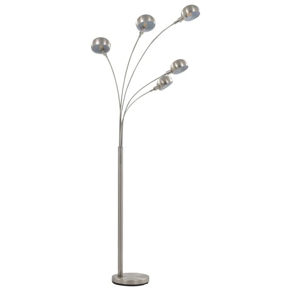 vidaXL Stående lampe 200 cm 5 x E14 sølv