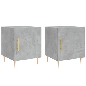 vidaXL Nattbord 2 stk betonggr&aring; 40x40x50 cm konstruert tre