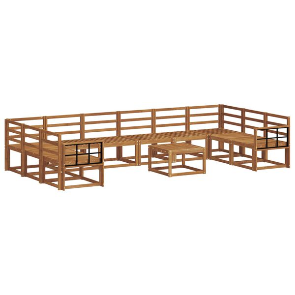 vidaXL Utend&oslash;rs sofa-sett 11 pcs Naturlig Solid akasietre