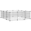 vidaXL 12-panels kj&aelig;ledyrbur med d&oslash;r svart 105x105x35 cm st&aring;l