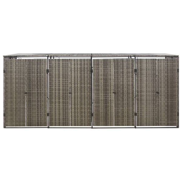 vidaXL S&oslash;ppeldunkskur firedobbelt gr&aring; 274x80x117 cm polyrotting