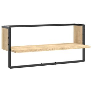 vidaXL Vegghylle med stang sonoma eik 65x25x30 cm