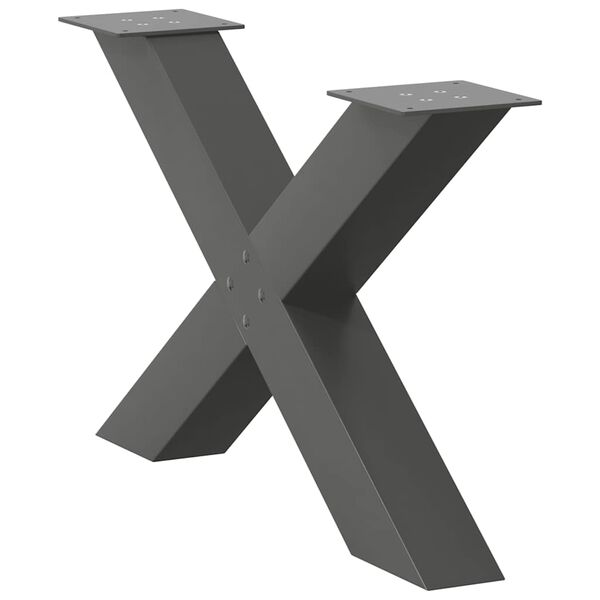 vidaXL Salongbordben X-formet 2 stk antrasitt 70 x (42-43) cm st&aring;l