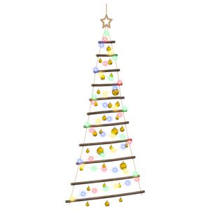 vidaXL Hengende juletre med julekuler 150 cm 80 LED-lys Flerfarget